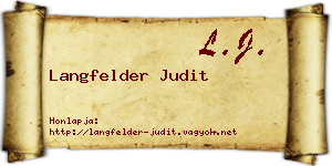 Langfelder Judit névjegykártya
